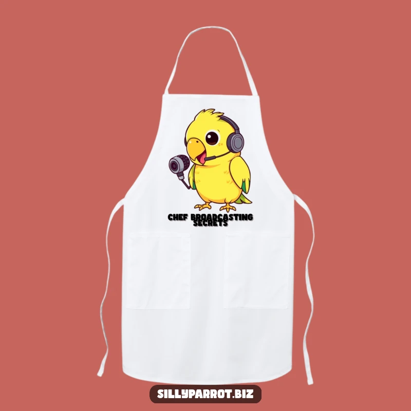 Funny Parrot Squawk Apron: Silly Headset Bird Wear for Loud Cooks