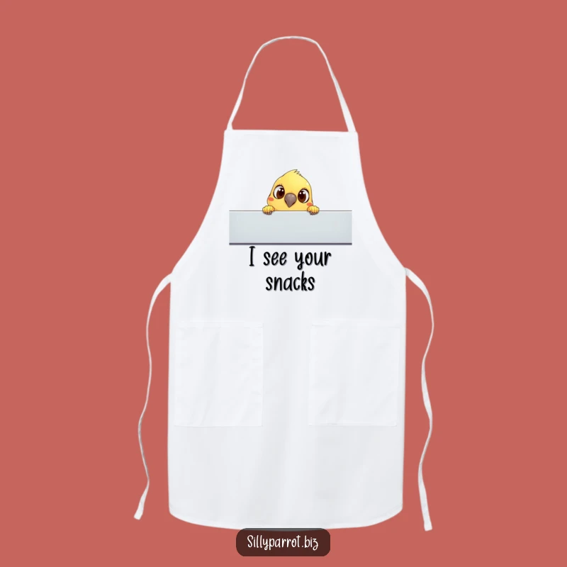 Funny Curious Parrot Apron - Playful Kitchen Wear for Parrot Lovers