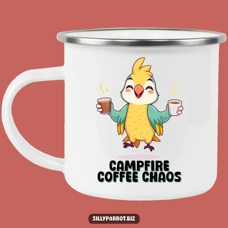 Durable Funny Parrot Juggling Camping Mug: Enjoy Drinks with Playful Energy