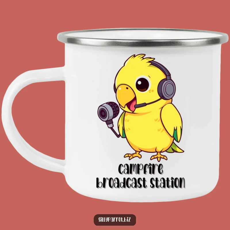 Funny Parrot Squawk Camping Mug: Silly Bird for Loud Campfire Chats