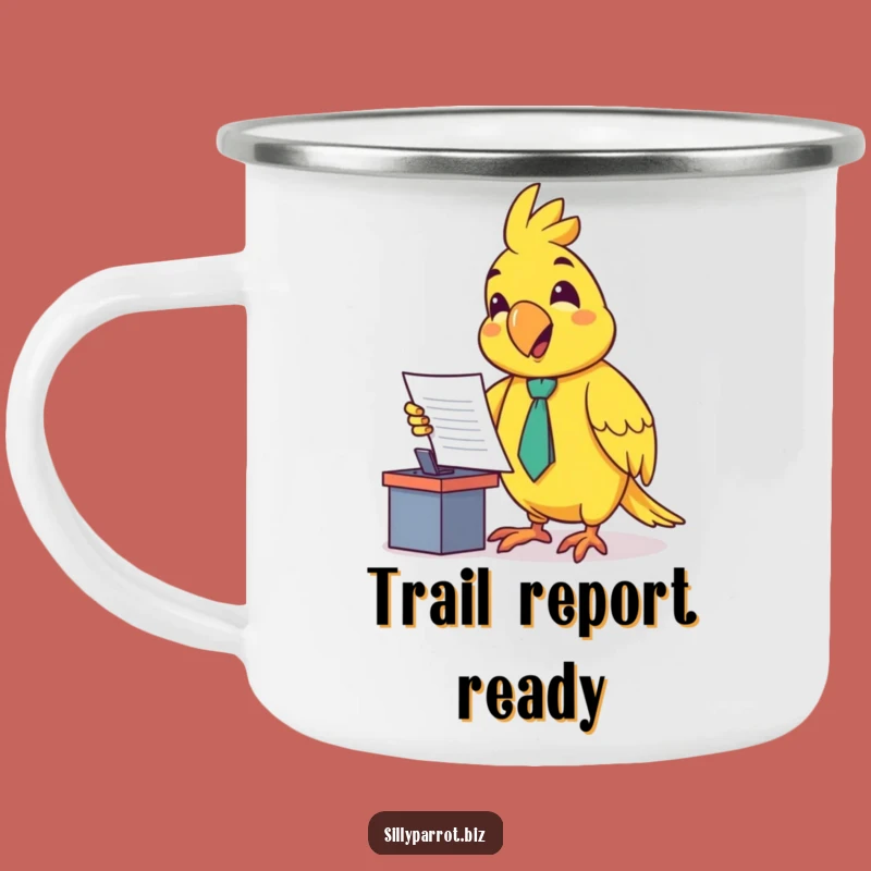 Funny Parrot Presenter Camping Mug: Bird Boss for Office Campouts