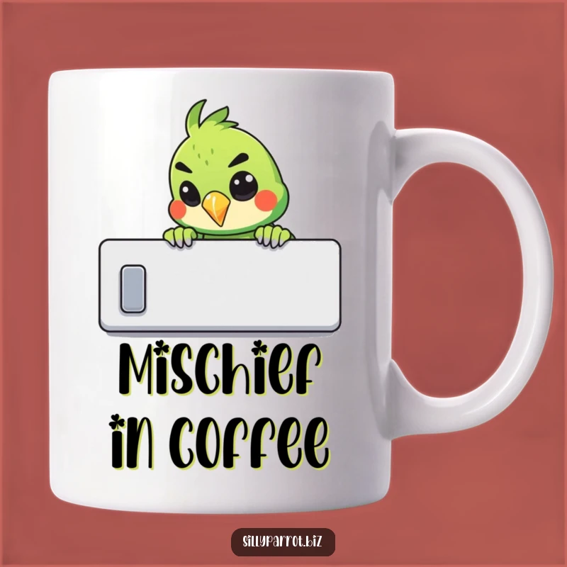 Funny Mischievous Parrot Mug - Office Prankster Bird Gift