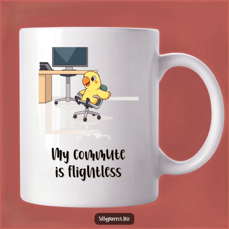 Funny Parrot Office Slide Mug - Hilarious Work Humor Gift for a Fun Time