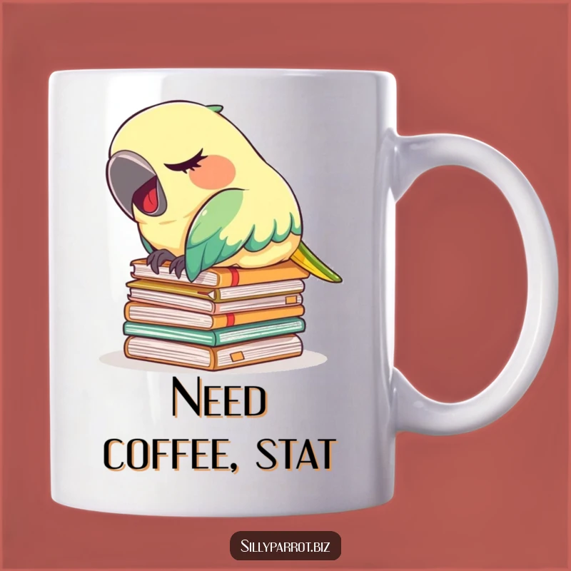 Funny Tired Parrot Mug: Perfect for Overworked Coffee Lovers
