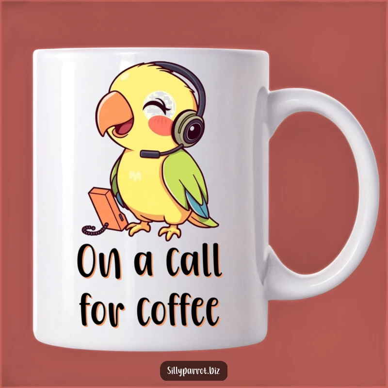 Funny Parrot Phone Mug: Talking Character Humor, Perfect Funny Gift