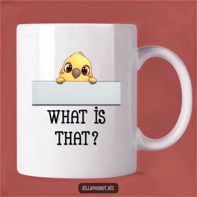 Funny Curious Parrot Mug - Peek-a-Boo Office Humor Gift for Parrot Lovers