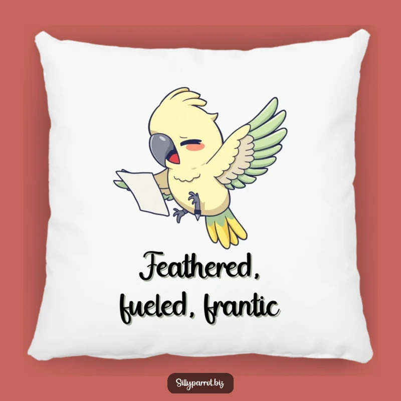 Funny Stressed Parrot Pillow - Comfy Office Humor Decor for Parrot Fans