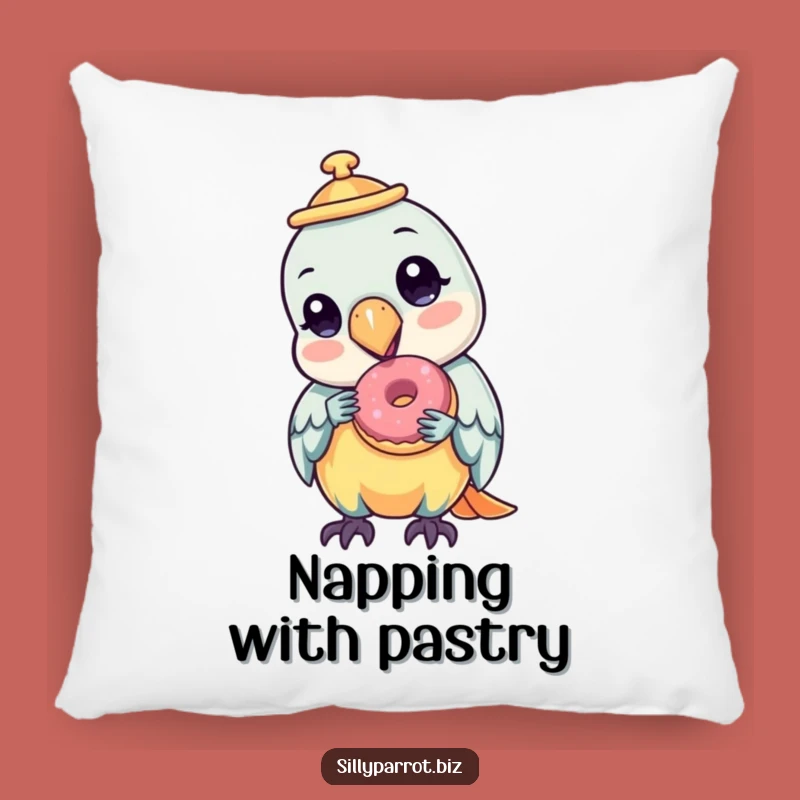 Funny Parrot Donut Pillow: Cozy Cuteness, Treat Time Comfort, Perfect Hilarious Gift