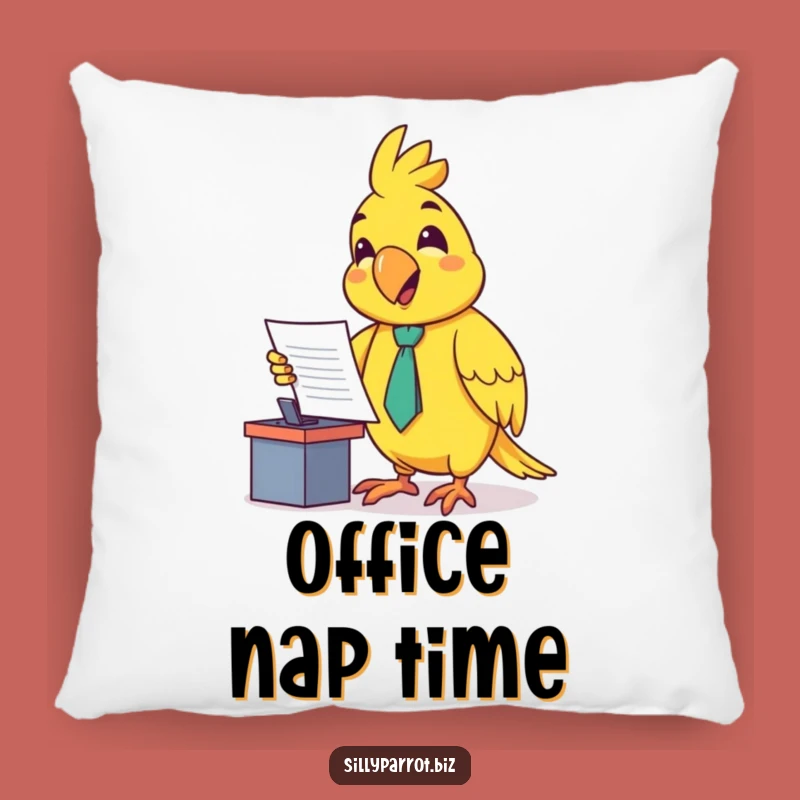 Funny Parrot Presenter Pillow: Cozy Bird Boss Cushion for Office Naps