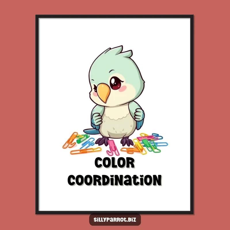 Funny Parrot Digital Art Print: Meticulous Organization Masterpiece, Hilarious Decor Gift