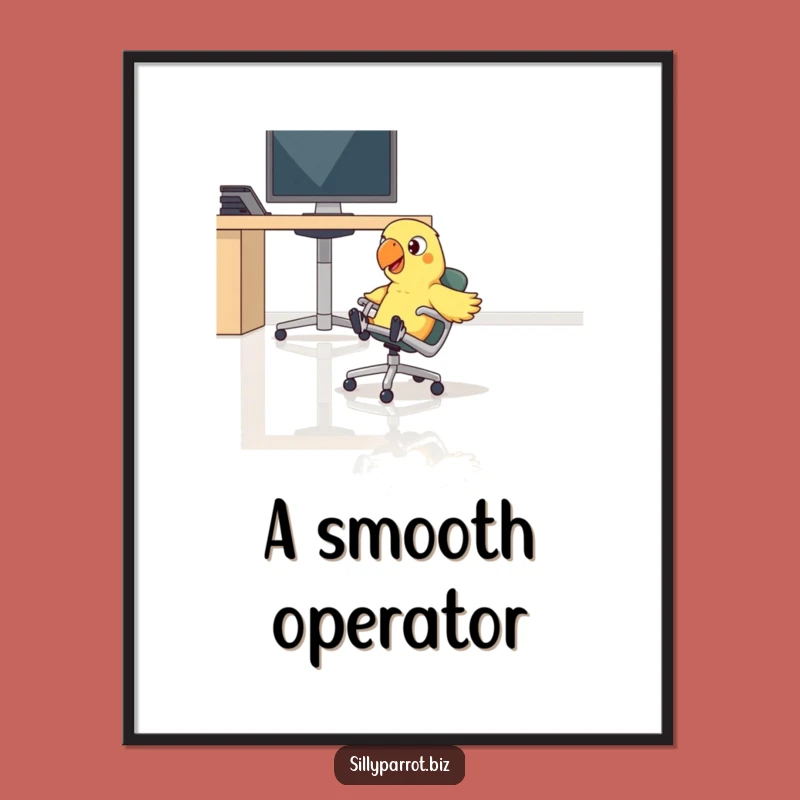 Funny Parrot Office Zoom Digital Print - Hilarious Art Gift for Instant Fun