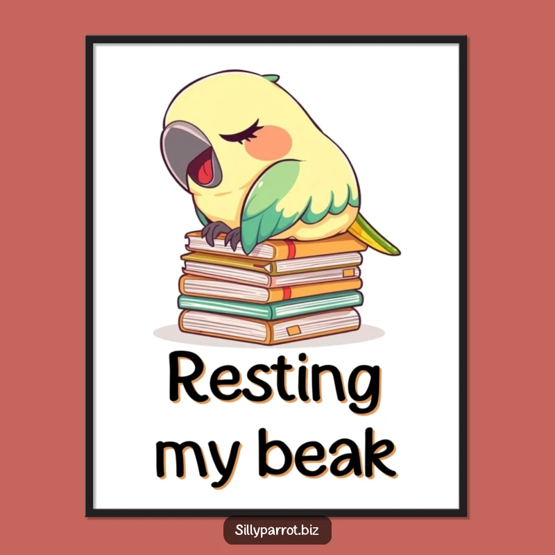 Funny Tired Parrot Digital Art: Decorate with Relatable Exhaustion and Humor