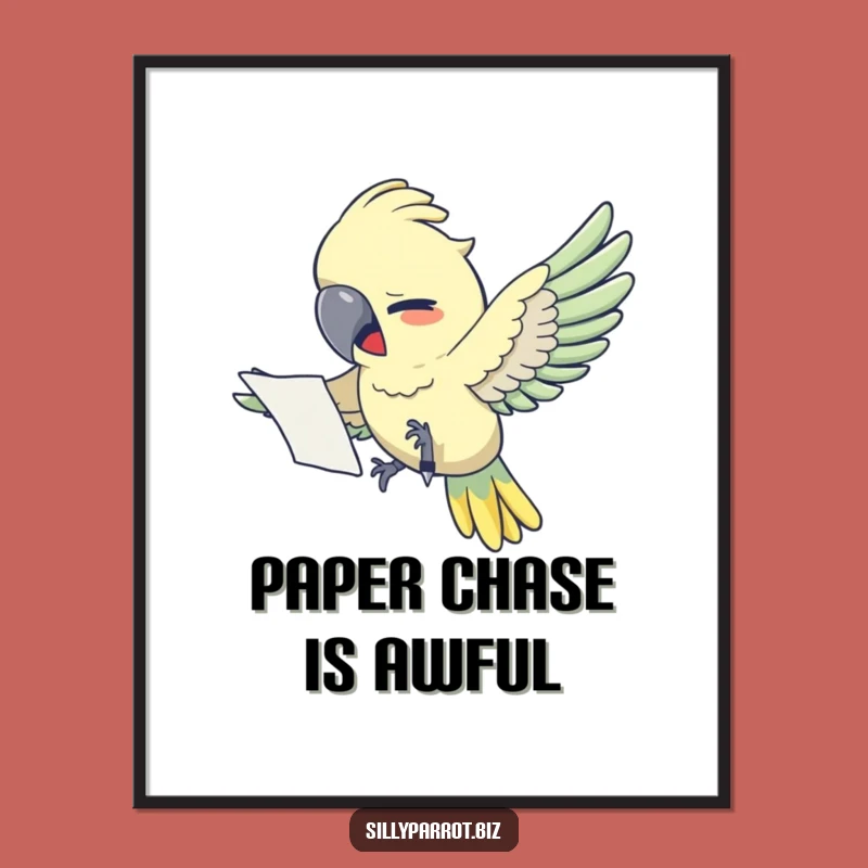 Funny Stressed Parrot Digital Art - Instant Office Humor Download for Parrot Lovers
