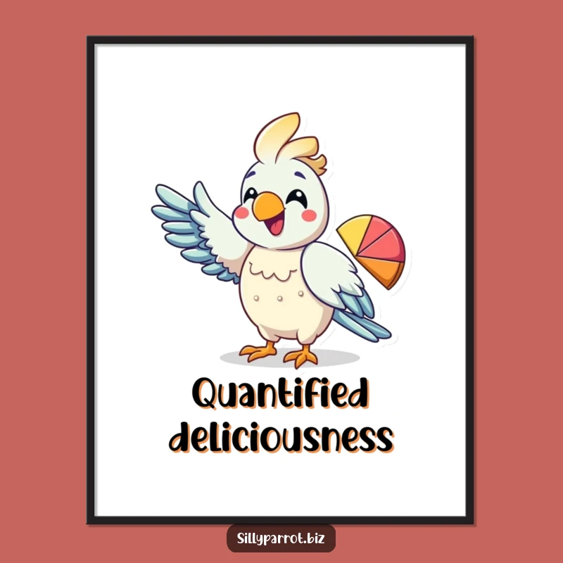 Funny Parrot Pie Chart Digital Art Print: Data Visualization Fun, Hilarious Decor