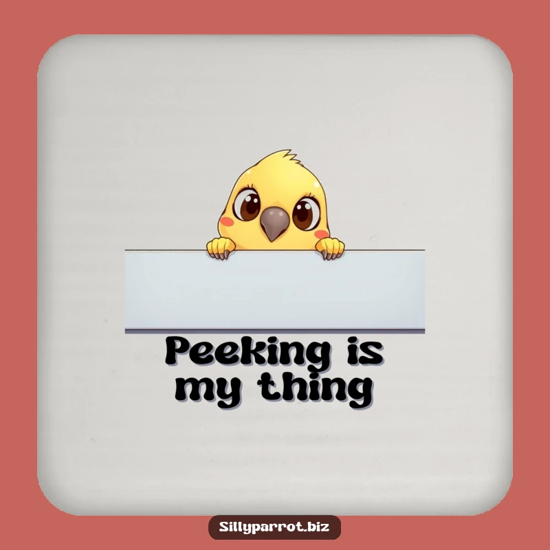 Funny Curious Parrot Drink Coaster - Playful Surface Protection for Parrot Lovers