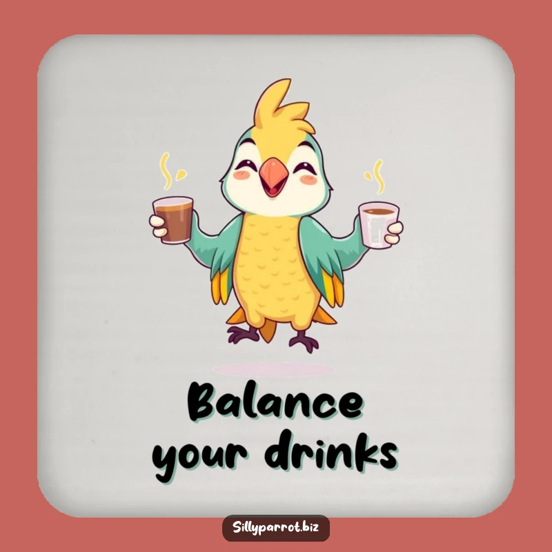 Funny Parrot Juggling Coaster: Protect Surfaces with Vibrant Style