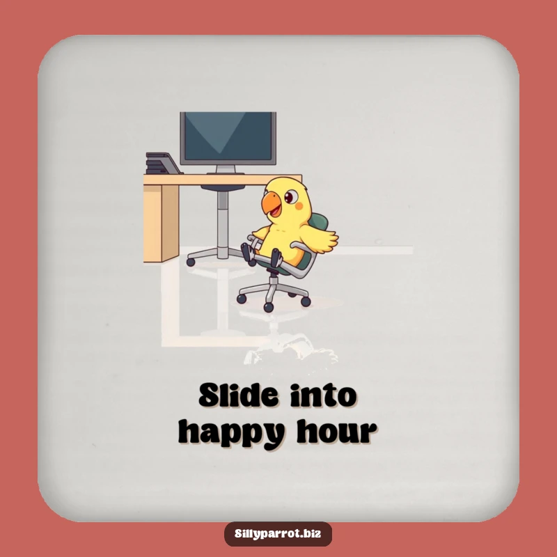 Funny Parrot Slide Coaster - Hilarious Office Gift to Protect Surfaces with Fun