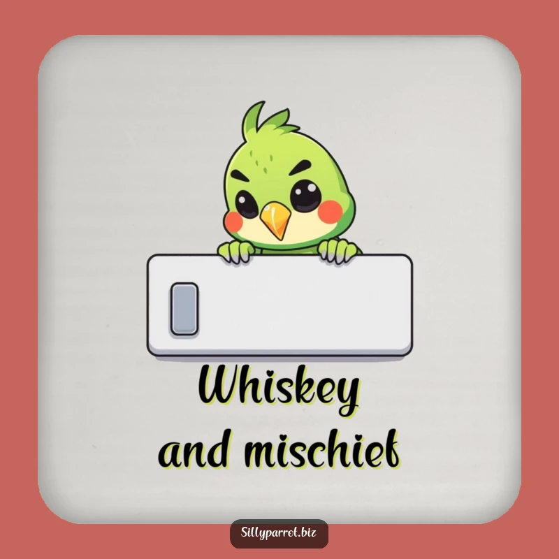 Funny Mischievous Parrot Coaster - Prankster Bird Drink Decor