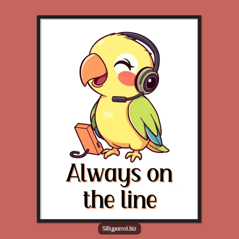 Funny Parrot Poster: Talking Character Art, A Delightful Funny Gift