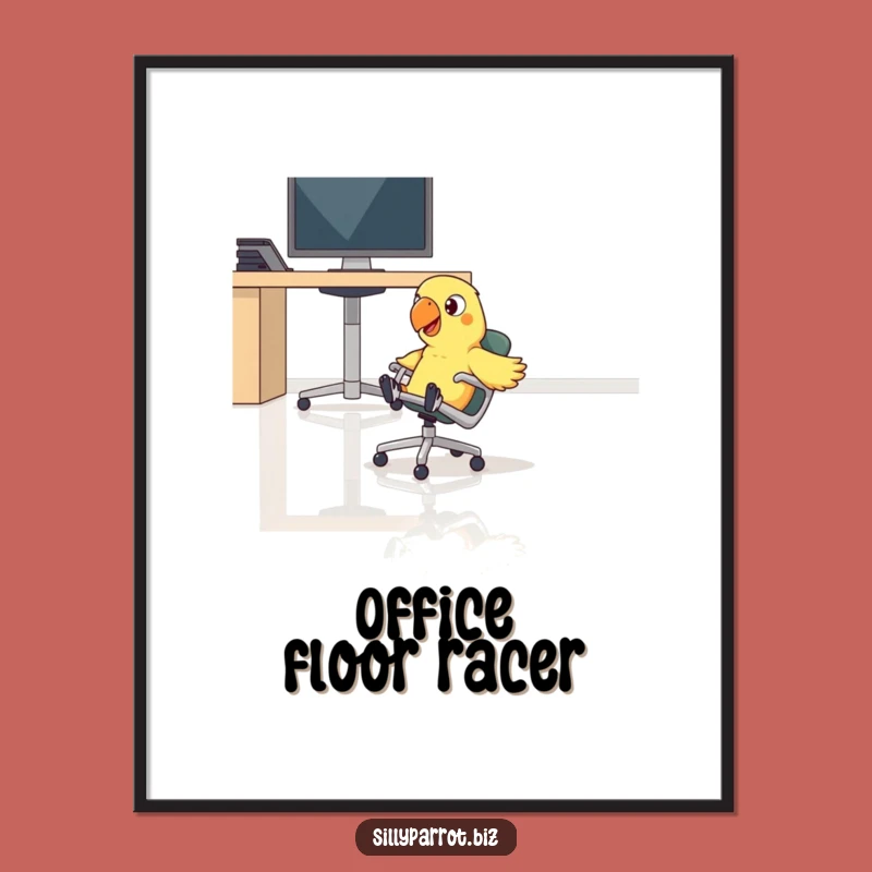 Funny Parrot Office Zoom Poster - Hilarious Decor Gift for a Lively Space