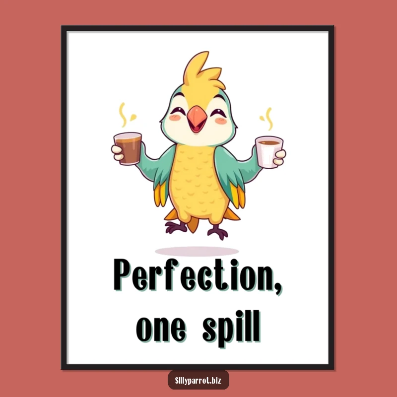 Funny Parrot Juggling Poster: Decorate with Vibrant Energy and Humor