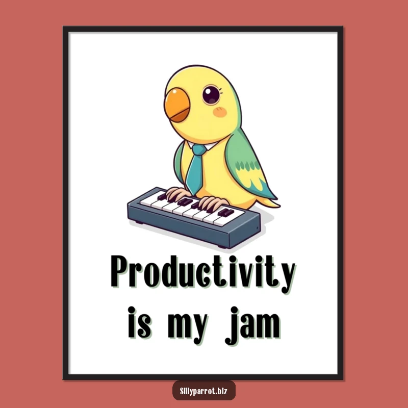 Funny Parrot Poster: Tapping Character Art, A Delightful Funny Gift