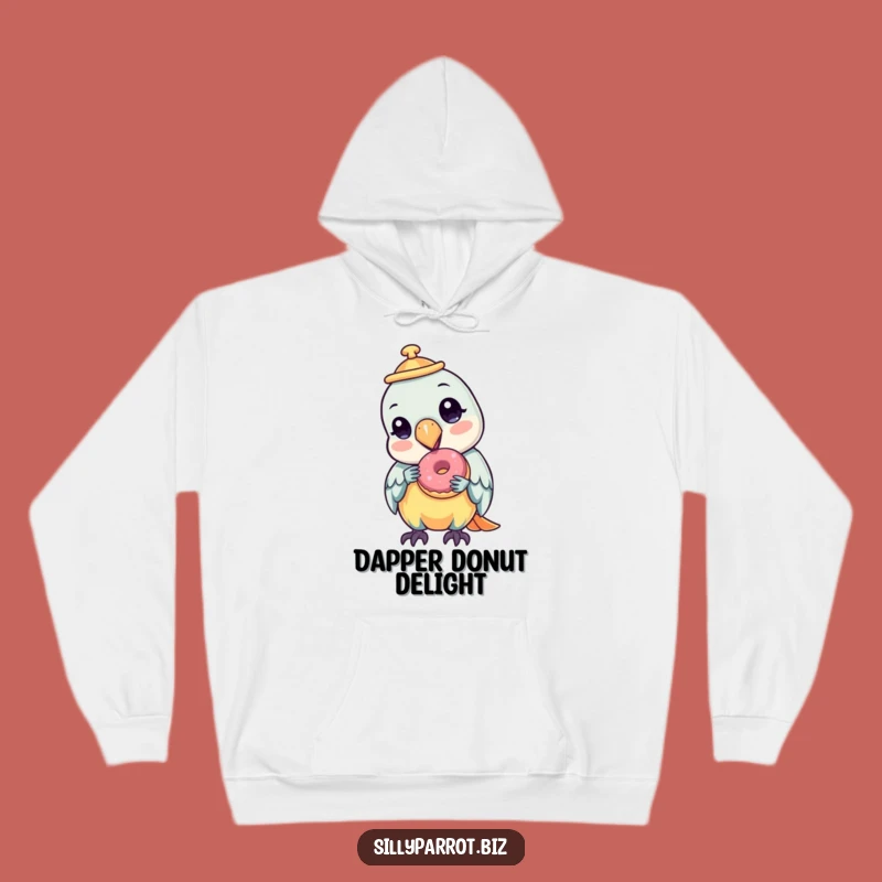 Funny Parrot Donut Hoodie: Cozy Style, Sweet Treat Enjoyment, Perfect Warm Gift