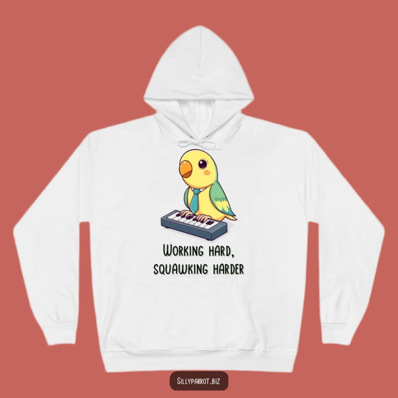 Funny Parrot Hoodie: Cozy Tapping Character Comfort, Perfect Funny Gift