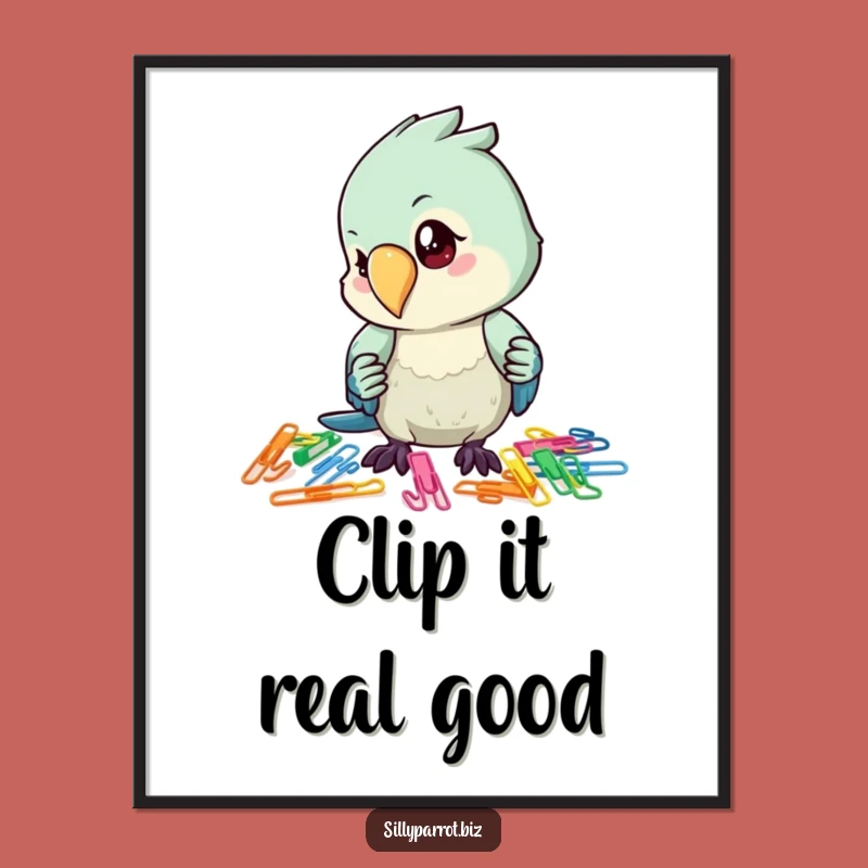 Free Printable Wall Art: Funny Parrot Mastering Office Supplies Decor