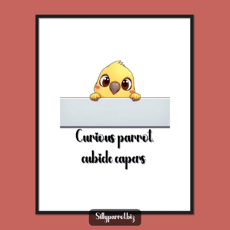 Free Printable Wall Art: Curious Parrot Office View Downloadable Art