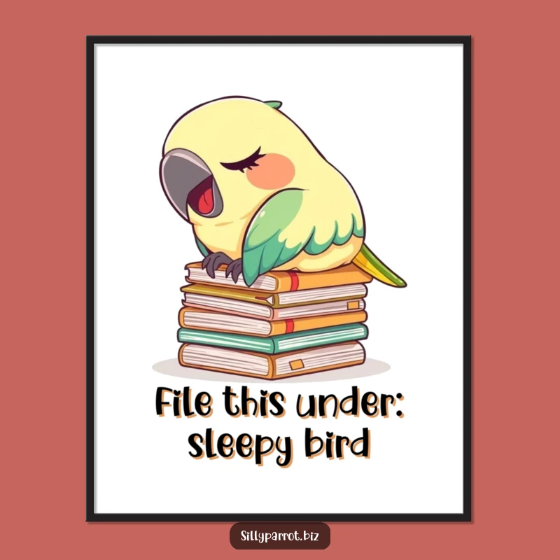 Funny Free Printable Parrot Wall Art: Downloadable Tired Office Worker Decor
