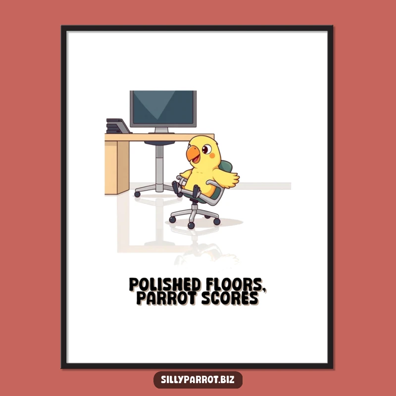 Funny Free Printable Parrot Wall Art: Office Slide Downloadable Decor