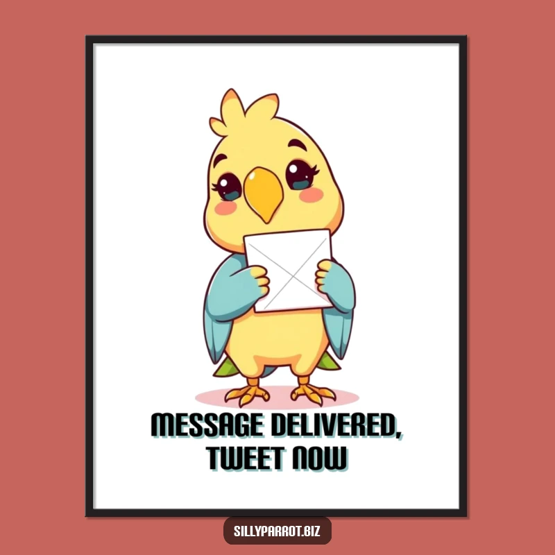 Free Printable Wall Art: Delivery Parrot Funny Downloadable Poster