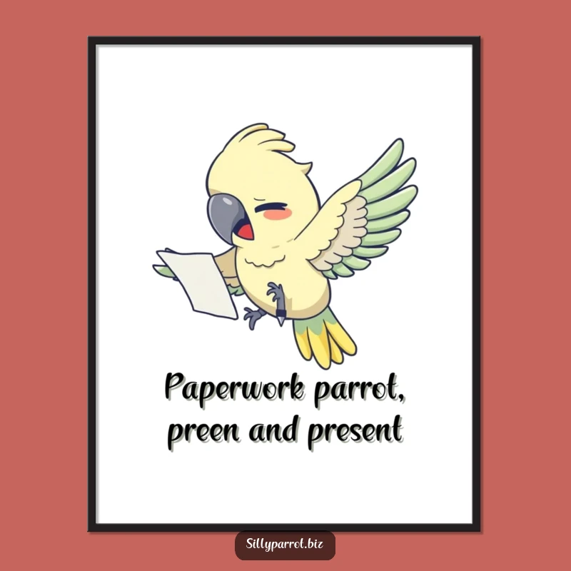 Free Printable Wall Art: Stressed Parrot Office Humor Downloadable Art