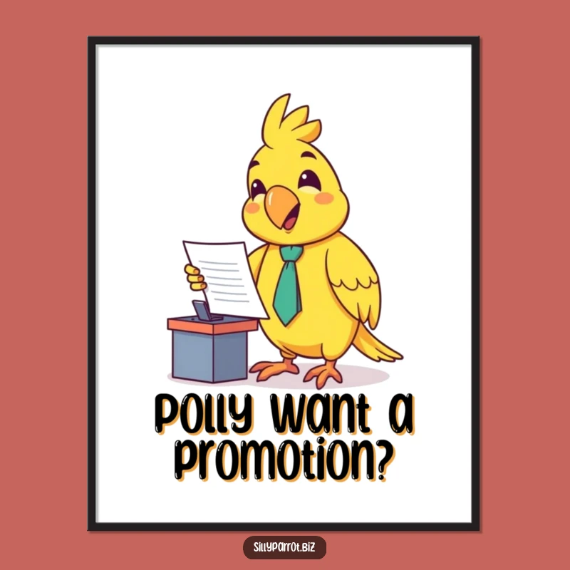 Free Printable Wall Art: Parrot Tie Business Humor Downloadable Art Gift