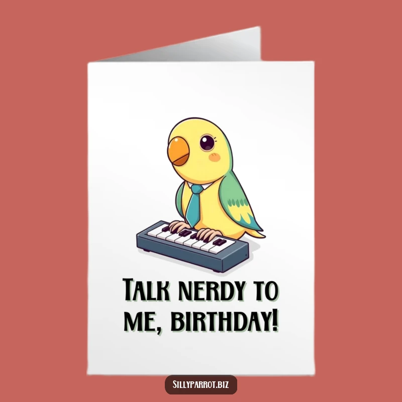 Free Printable Birthday Card: Parrot Typing, Downloadable Funny Business Greeting