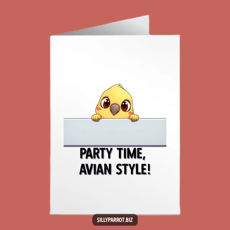 Free Printable Parrot Birthday Card: Curious Co-worker Peek Downloadable Gift