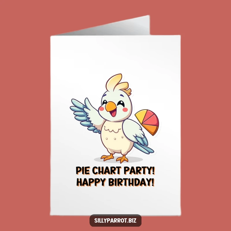 Free Printable Birthday Card: Parrot Presents Birthday Pie Chart Fun!