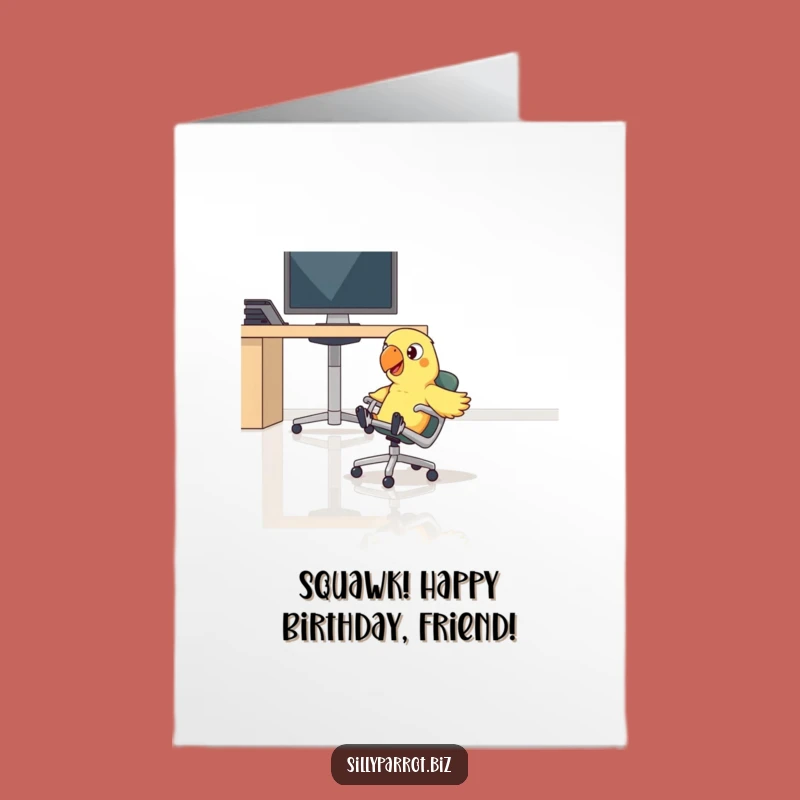 Free Printable Parrot Birthday Card: Comical Slide Downloadable Fun
