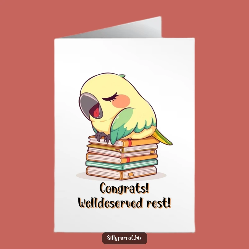 Free Printable Parrot Congrats Card: Funny Downloadable Hard Work Achievement
