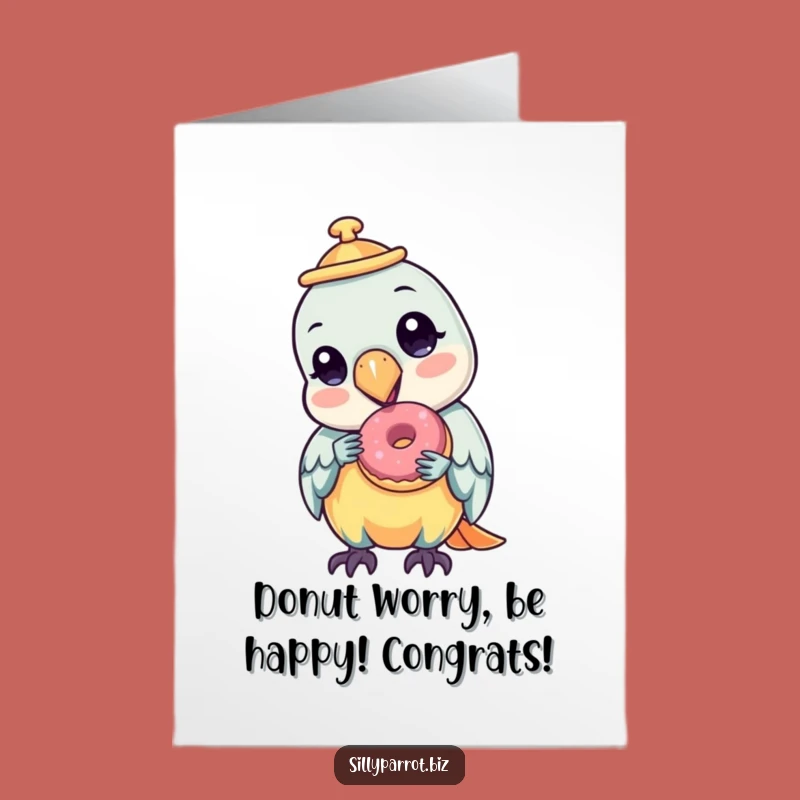 Free Printable Congrats Card: Parrot's Delicious Victory Treat for Your Success!