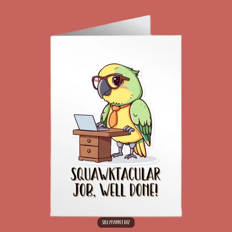 Free Printable Congrats Card: Business Parrot Funny Downloadable Gift