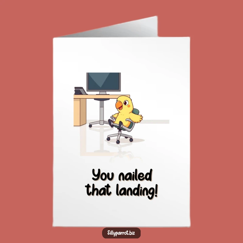 Free Printable Parrot Congratulations Card: Office Slide Downloadable