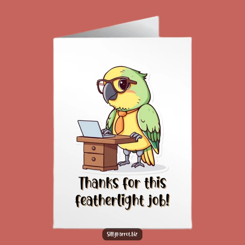 Free Printable Thank You Card: Business Parrot Funny Downloadable Gift