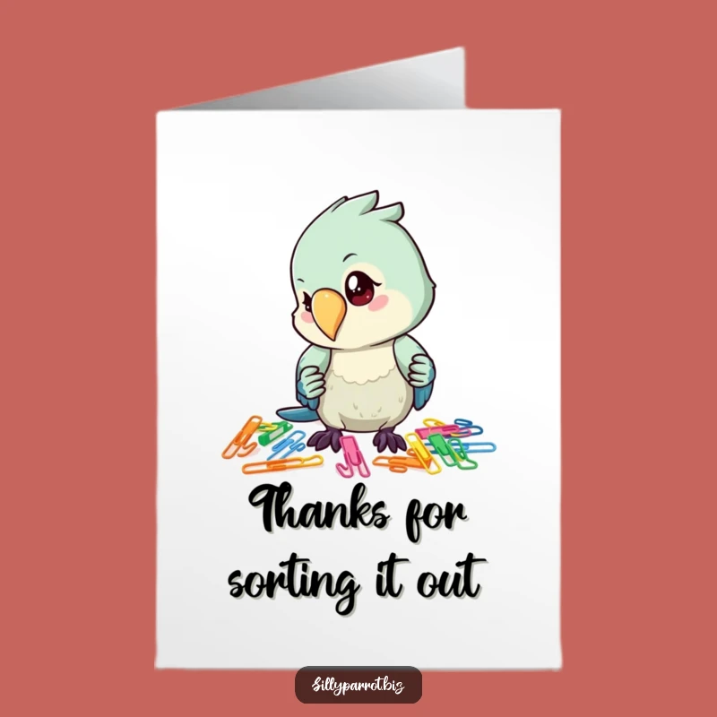 Free Printable Thank You Card: Organized Parrot Expresses Gratitude with Flair!