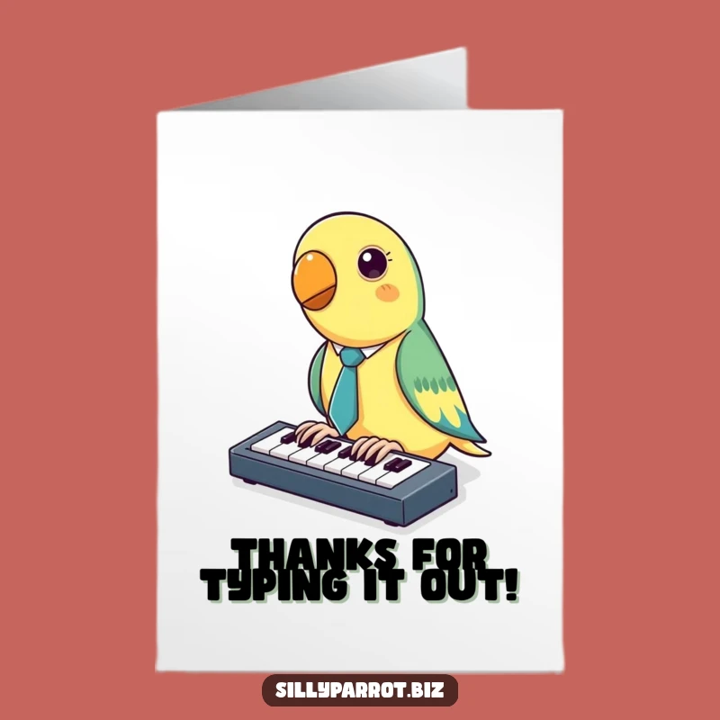 Free Printable Thank You Card: Parrot Typing Thanks, Downloadable Fun