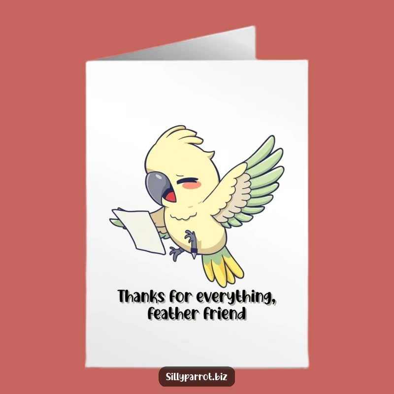 Free Printable Thank You Parrot Card: Office Appreciation Downloadable Gift