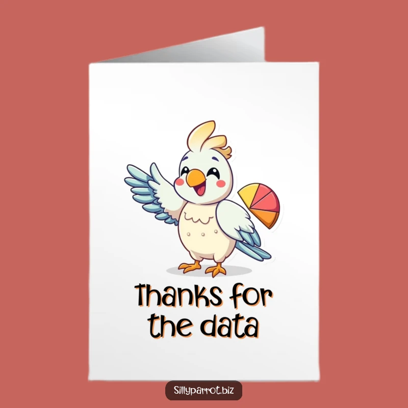 Free Printable Thank You Card: Parrot's Pie Chart Shows Gratitude!