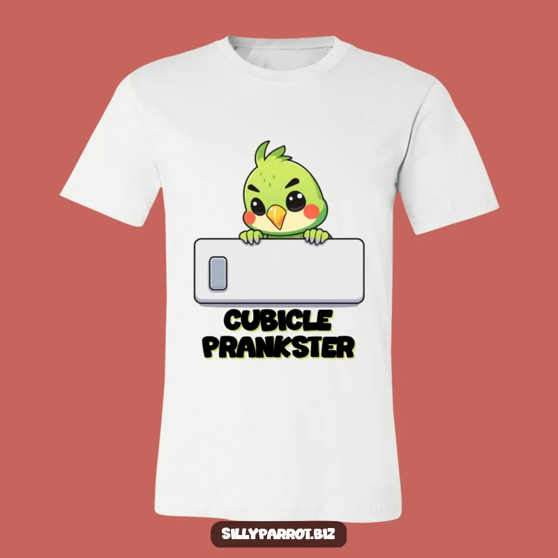 Funny Mischievous Parrot T-Shirt - Office Prankster Bird Tee
