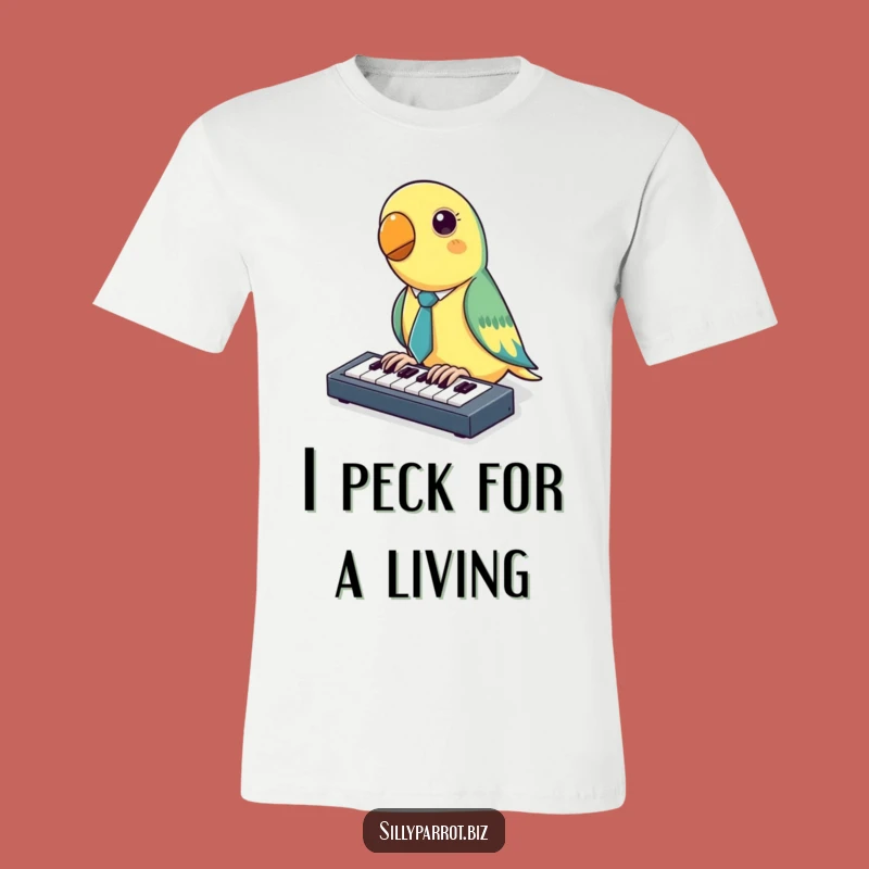 Funny Parrot T-Shirt: Tapping Keyboardist Humor, Great Funny Gift Idea